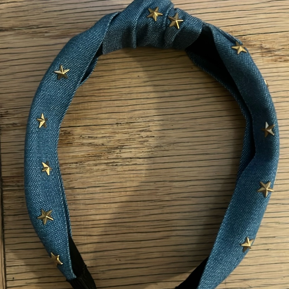 Denim Gold Star Headband